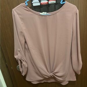 Pink Republic Dusty Mauve Twist Front Blouse